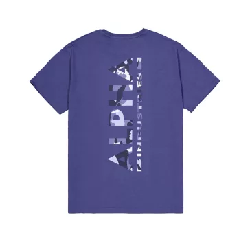 Backprint Camo Print T-Shirt - night purple