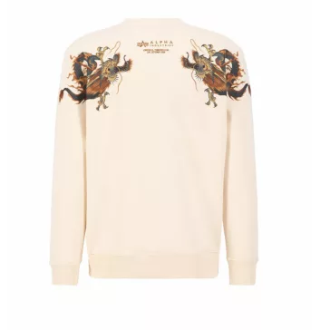 Dragon EMB Sweater - jet stream white