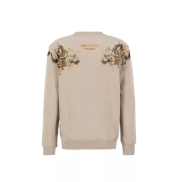 Dragon Embroidery Sweater - vintage sand