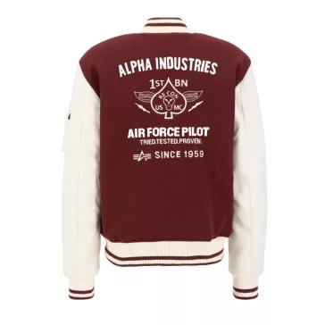 Varsity Air Force Jacket - burgundy