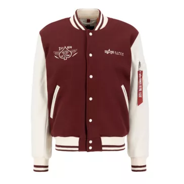 Varsity Air Force Jacket - burgundy