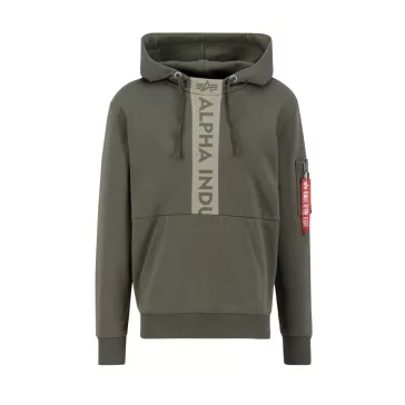Front Print Hoody - dark olive