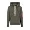 Front Print Hoody - dark olive