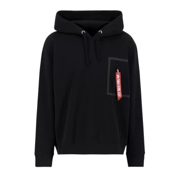 Taped Pocket Hoody - black