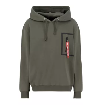 Taped Pocket Hoody - dark olive