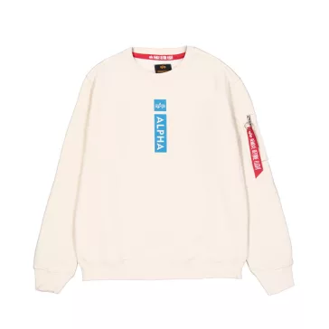 Alpha Reflective Print Sweater - vintage white