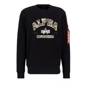 College Camo Sweater - black