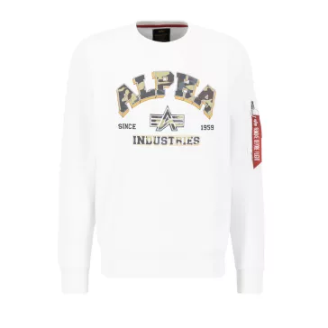 College Camo Sweater - white