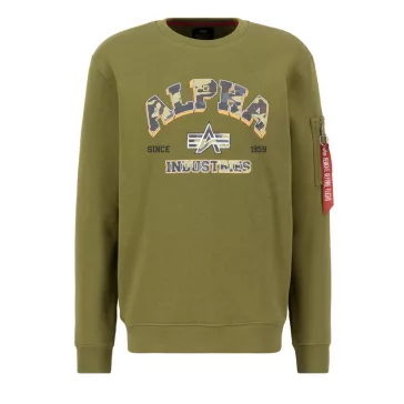 College Camo Sweater - moss green