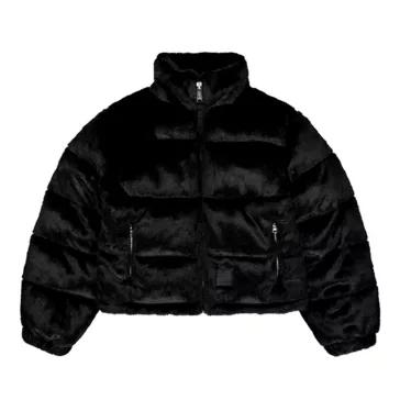 Fur Puffer Wmn - black