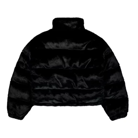 Fur Puffer Wmn - black