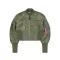 Waisted MA-1 Bomber Jacket Women - sage-green
