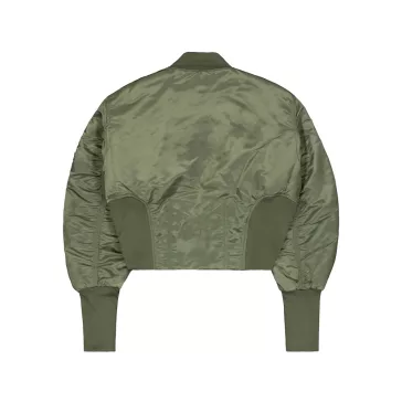 Waisted MA-1 Bomber Jacket Women - sage-green