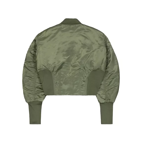 Waisted MA-1 Bomber Jacket Women - sage-green