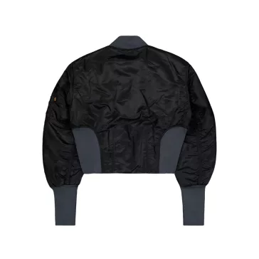 Waisted MA-1 Bomber Jacket Women - black