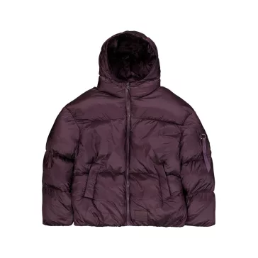Cloud Puffer Bomber Winter Jacket - plum