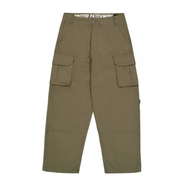 Ripstop Patchwork Pant - dark olive