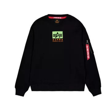 Satin Logo Sweater - black