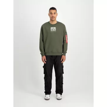 Satin Logo Sweater - dark olive