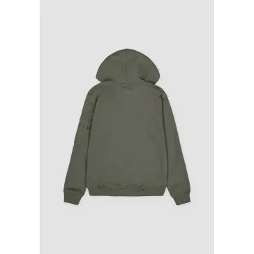 Camo Panel Hoodie - dark olive