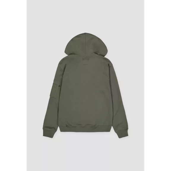 Camo Panel Hoodie - dark olive