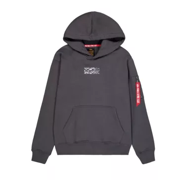 Metal Plate Hoodie - vintage grey