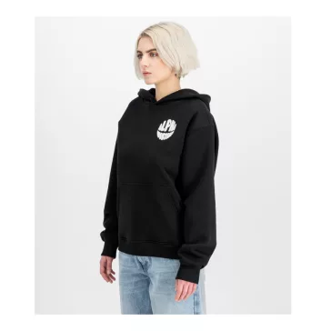 Logo Back Print Hoodie Women - black