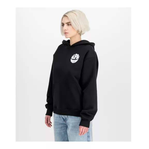 Logo Back Print Hoodie Women - black