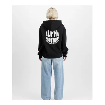 Logo Back Print Hoodie Women - black