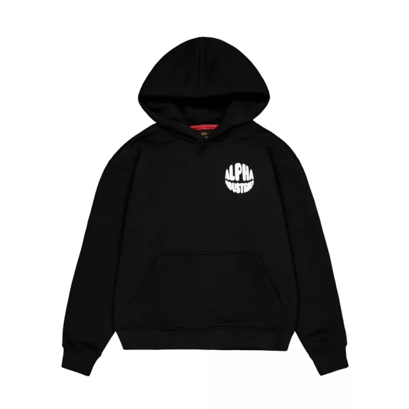 Logo Back Print Hoodie Women - black