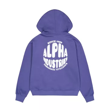 Logo Back Print Hoodie Women - night purple