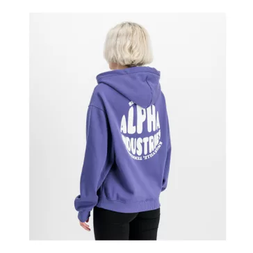 Logo Back Print Hoodie Women - night purple
