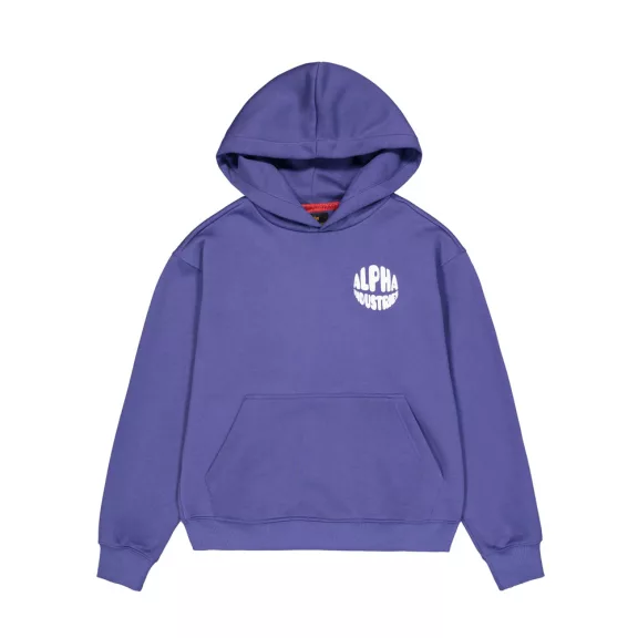 Logo Back Print Hoodie Women - night purple