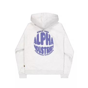 Logo Back Print Hoodie Women - pastel grey melange