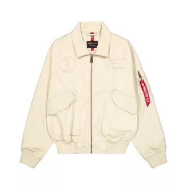 CWU-45 Canvas Honolulu Bomber Jacket - vintage white