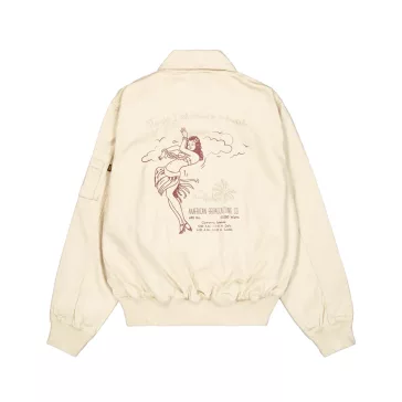 CWU-45 Canvas Honolulu Bomber Jacket - vintage white