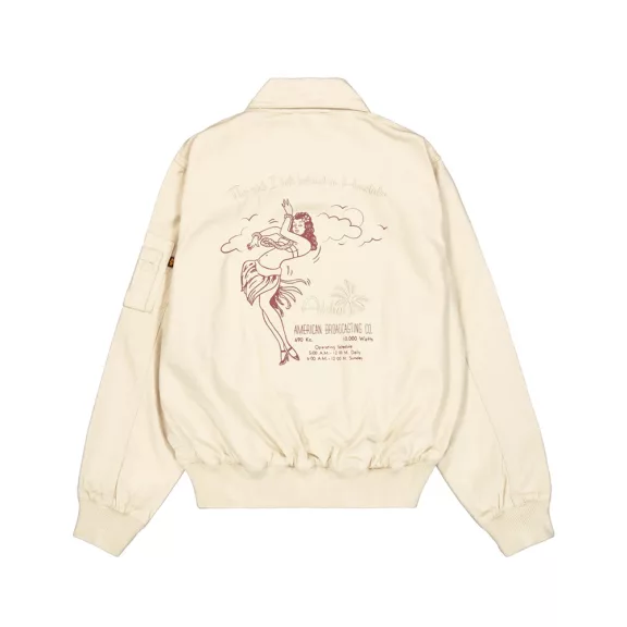 CWU-45 Canvas Honolulu Bomber Jacket - vintage white