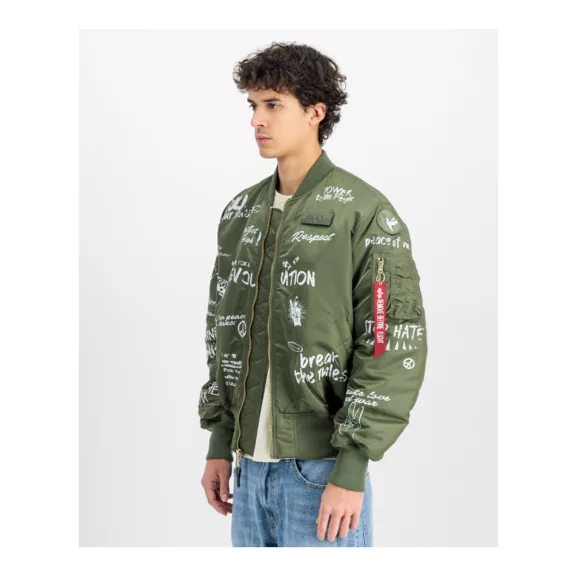 MA-1 Peace Bomber Jacket - sage green