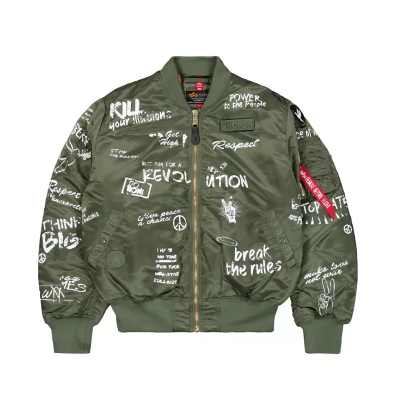 MA-1 Peace Bomber Jacket - sage green