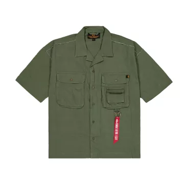Aloha Safari Shirt - dark olive