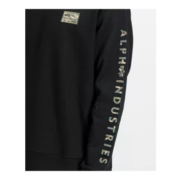 Camo Sleeve Crewneck - black