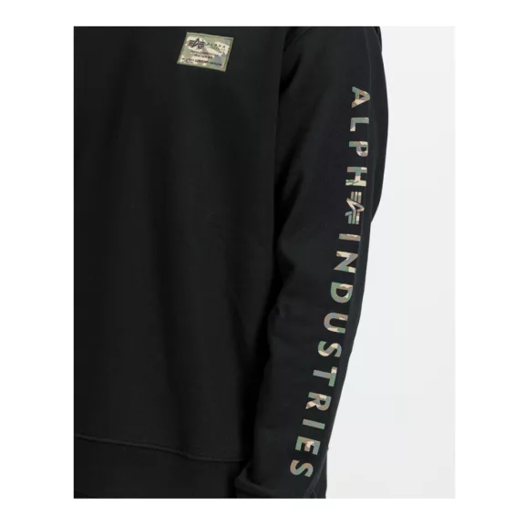 Camo Sleeve Crewneck - black