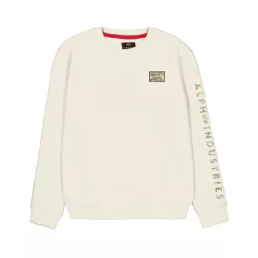 Camo Sleeve Crewneck - vintage white