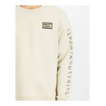 Camo Sleeve Crewneck - vintage white