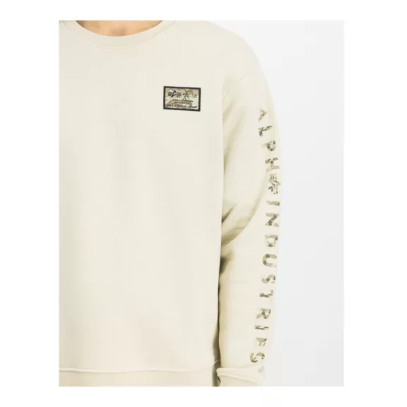 Camo Sleeve Crewneck - vintage white
