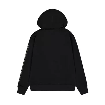 Camo Sleeve Hoodie - black