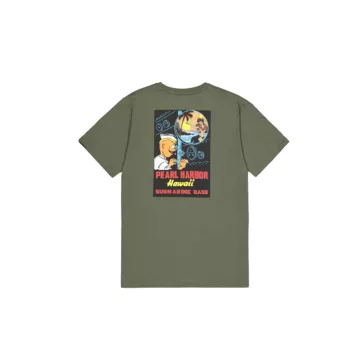 Pearl Harbor Back Print T-Shirt - dark olive