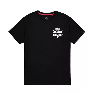 Aloha Back Print T-Shirt - black