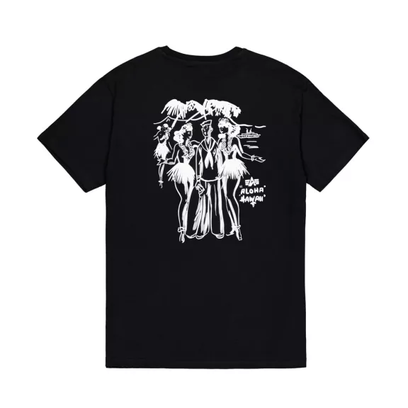Aloha Back Print T-Shirt - black