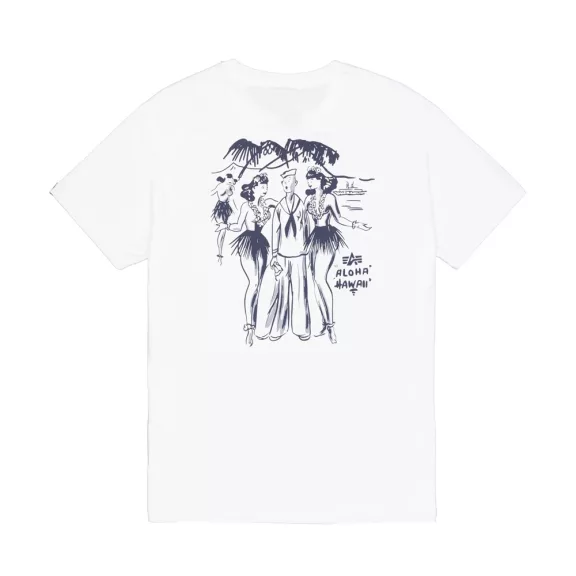 Aloha Back Print T-Shirt - white